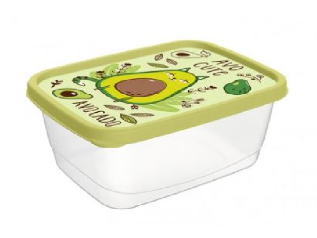 Контейнер для продуктов прямоугольный 0,5л с декором (салатовый)